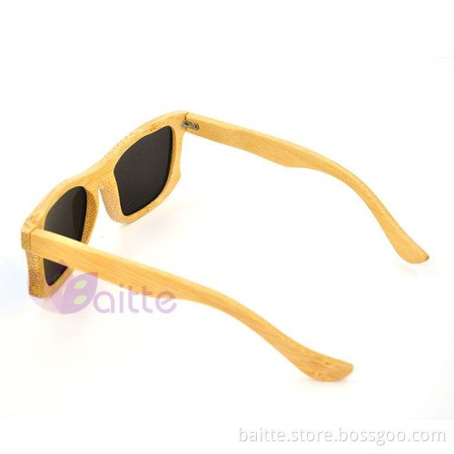 Polarized Lenses Optical Attribute and Customized logo wood framed sunglasses